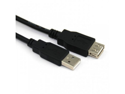 Кабел USB 2.0 AM - AF Black CU202-B-1.5m VCOM